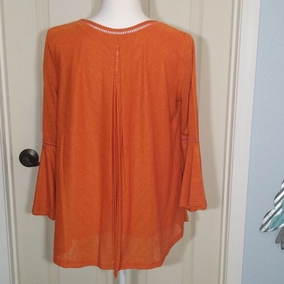 Passports, Orange Split Frnt/Back, Bell Sleeve Top - Picture 6 of 8